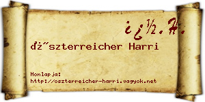 Öszterreicher Harri névjegykártya